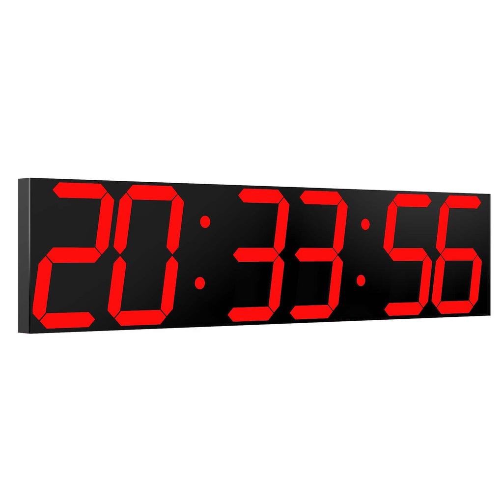 CHKOSDA Digital Wall Clock, Oversize Led Digital Clock Large Display with Auto Dimmer, Huge Countdown Timer with Remote Control, 27" Wide Display, 6 Digits, Wall Mount, Date and Temperature(Ice Blue)