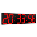 CHKOSDA Digital Wall Clock, Oversize Led Digital Clock Large Display with Auto Dimmer, Huge Countdown Timer with Remote Control, 27" Wide Display, 6 Digits, Wall Mount, Date and Temperature(Ice Blue)
