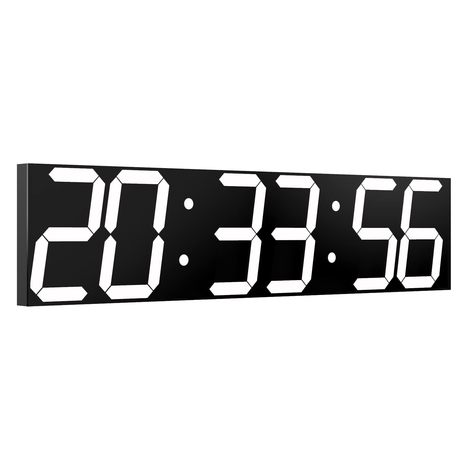 CHKOSDA Digital Wall Clock, Oversize Led Digital Clock Large Display with Auto Dimmer, Huge Countdown Timer with Remote Control, 27" Wide Display, 6 Digits, Wall Mount, Date and Temperature(Ice Blue)