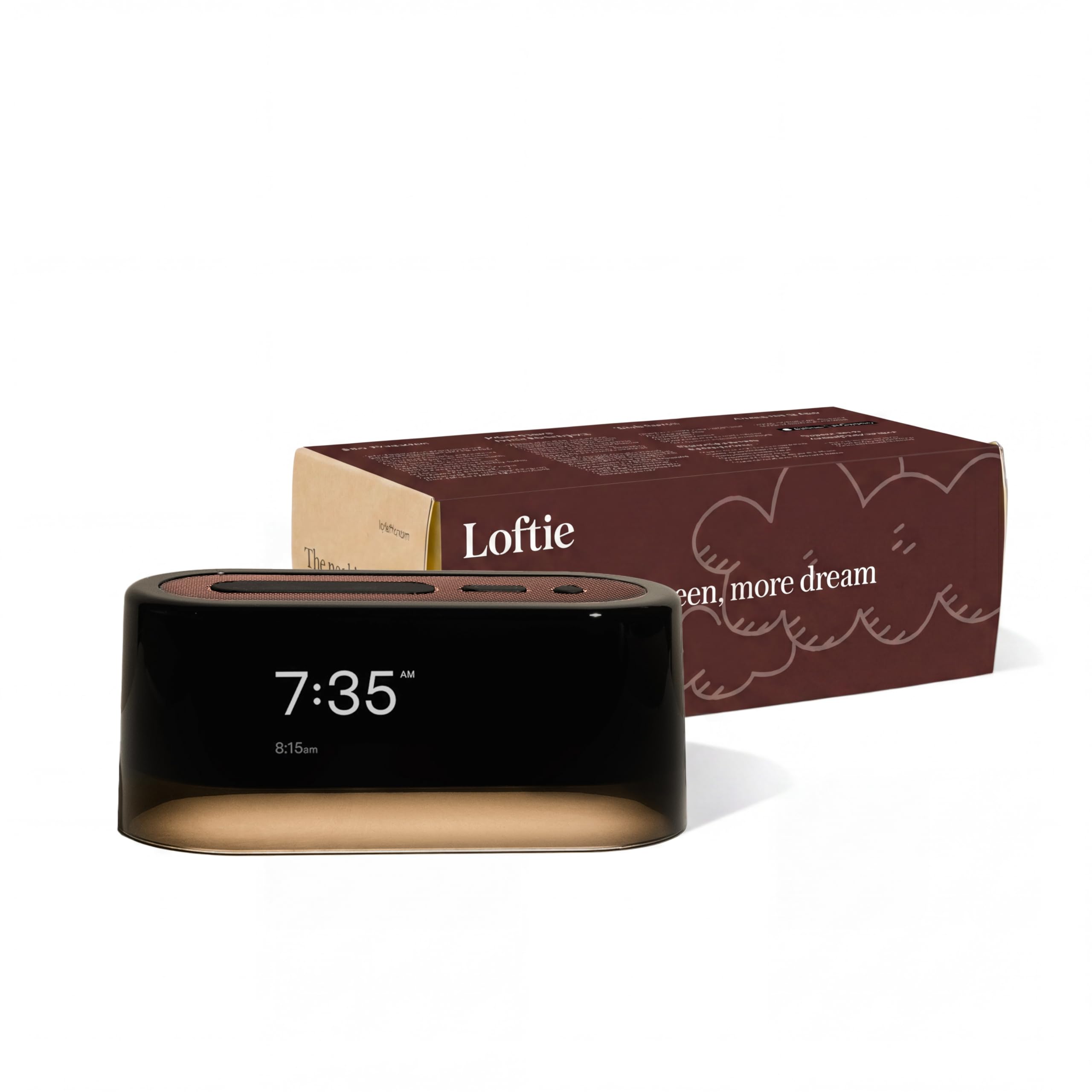 Loftie Alarm Clock with Sound Machine – Smart Alarm Clock with Night Light, White Noise, Bluetooth Speaker, 100+ Sounds Included Free, No Subscription Required, Blackout Mode- Black