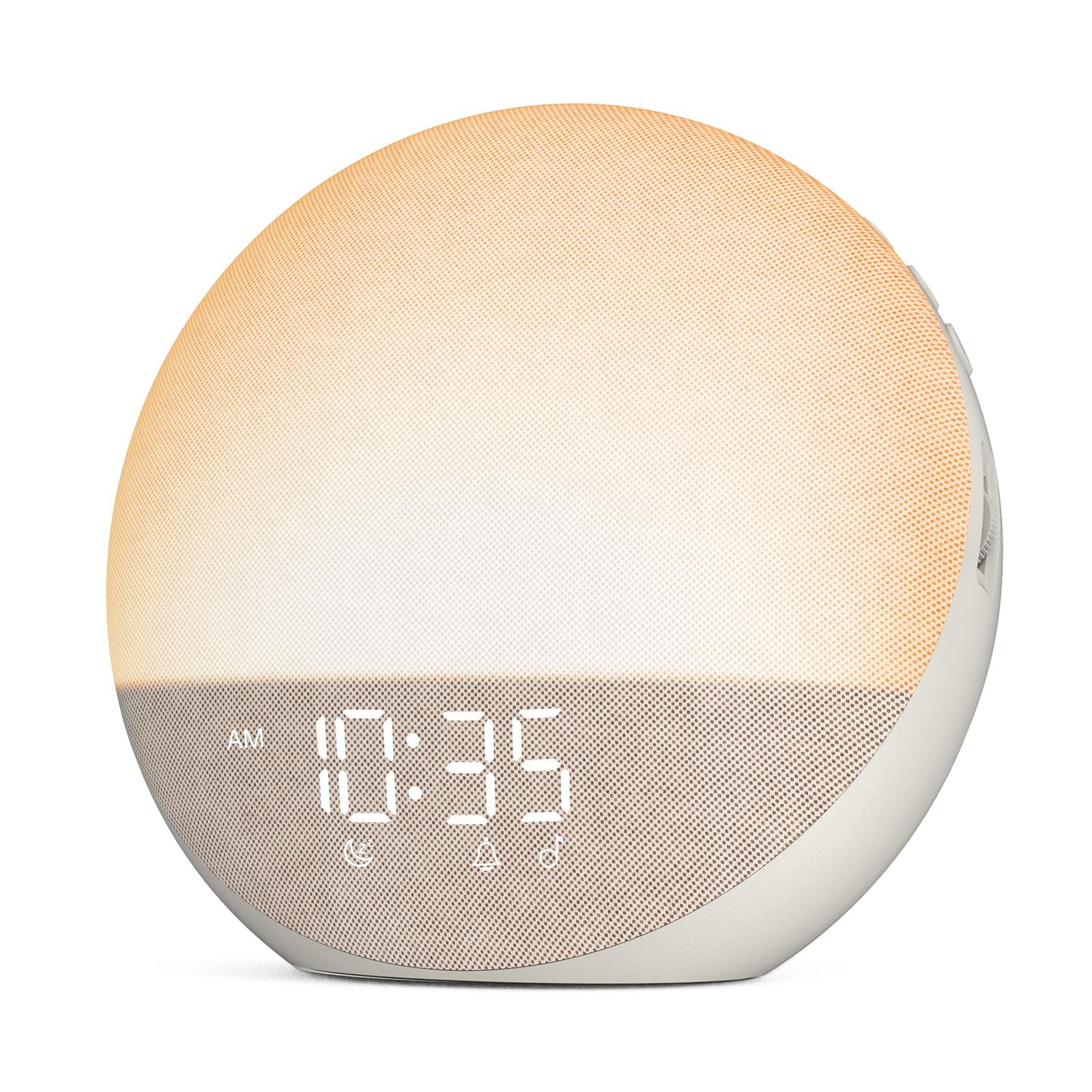Sunrise Alarm Clock White Noise Machine: Natural Wake Up Light - Dimmable Clock with Bluetooth Speaker for Bedroom - 25 Sleep Sounds for Baby Adults Kids Putty