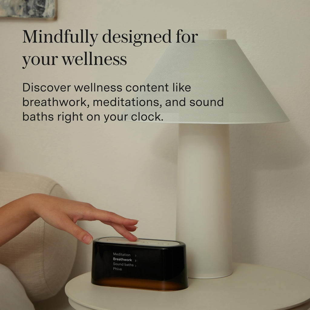 Loftie Alarm Clock with Sound Machine – Smart Alarm Clock with Night Light, White Noise, Bluetooth Speaker, 100+ Sounds Included Free, No Subscription Required, Blackout Mode- Black